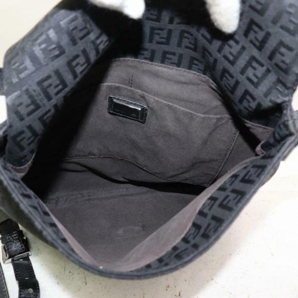 Fendi Crossbody Mamma Forever Black Zucchino Print Canvas And Leather - Picture 2 of 9